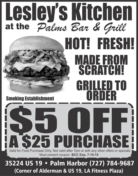 Coupon for Lesley's Kitchen at the Palms